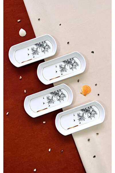 Erbaşlar Wish Tree 4-Piece Luxury Oval Cheese Platter Set (9.5X21 cm)