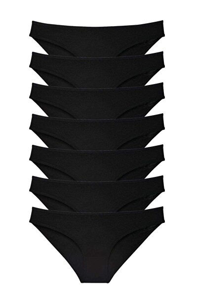 Mestore 7 Pieces Super Eco Set Lycra Women's Slip Panties Black