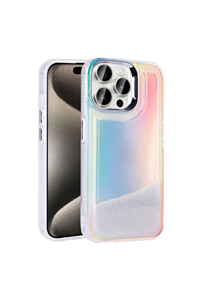 Giz Story حافظة آيفون 15 برو ماكس مع وسادة هوائية وتصميم خرز ملون على السطح ا...