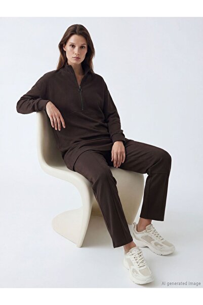 LC Waikiki Mock Neck Soft Touch Women's Sweatshirt Tunic