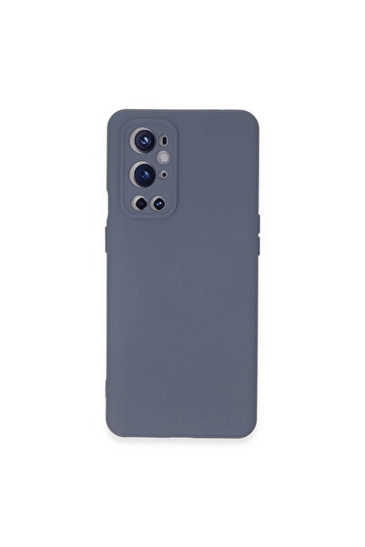 eco port حافظة ون بلس 9 برو من السيليكون المخملي الداخلي - رمادي