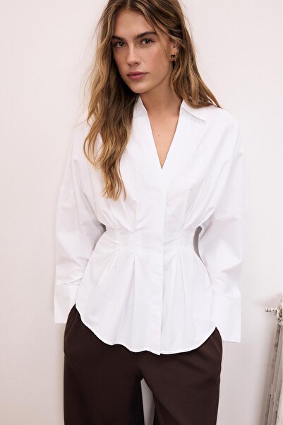 Stradivarius Piliseli poplin gömlek