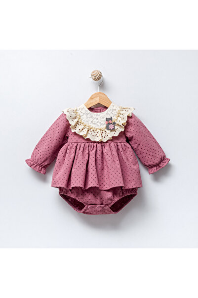 Coolimino Polka Dot Lace Collar Baby Girl Jumpsuit