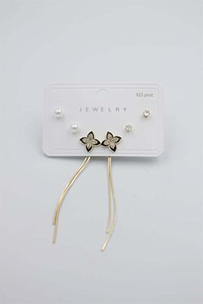 Mestore مجموعة أقراط متعددة - ذهبي