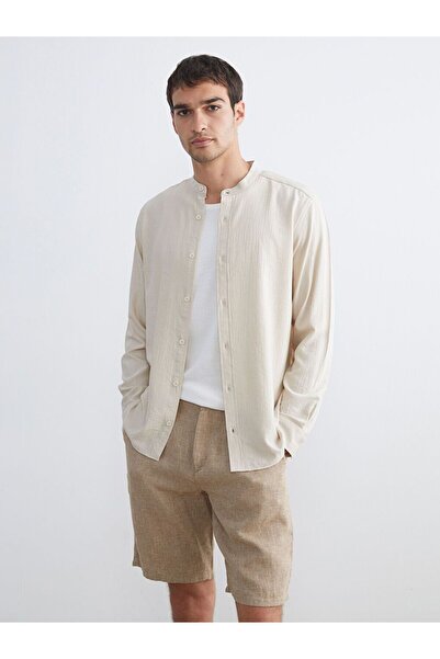 LC Waikiki Regular Fit Hakim Collar Long Sleeve Men's Shirt
