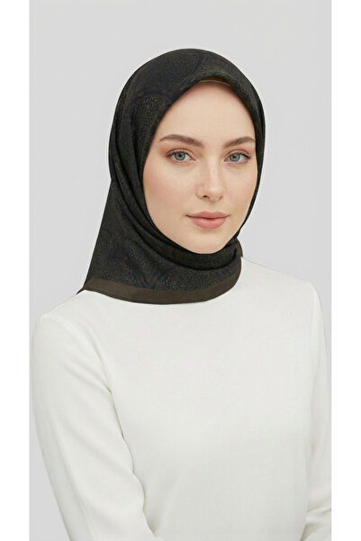 Karaca Yelpaze Patterned Rayon Scarf - Khaki