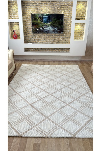 Sarar 6 m² LASTİKSİZ Halı Örtüsü Kare Desen