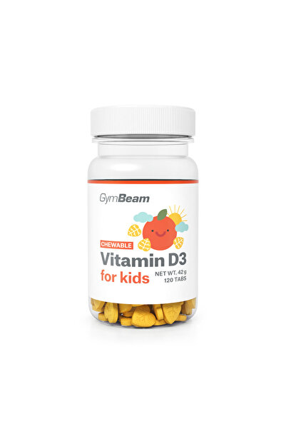 GymBeam Chewable Vitamin D3 for Kids 400 IU, 120 tab, orange