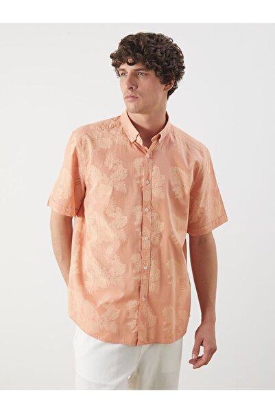 LC Waikiki Slim Fit Short Sleeve Patterned Poplin Men's Shirt