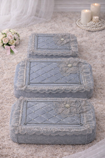 Hig Store 3-Piece Brooch and Pearl French Guipure Dowry Bundle Promise Engage...