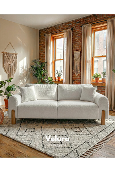 Velura Home & Living Mora Bohem Üçlü Kanepe & 3'lü Koltuk - Beyaz