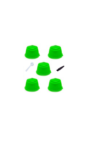 OEM Set 5 Capsule cafea, reincarcabile, compatibil Dolce Gusto, verde inchis,...