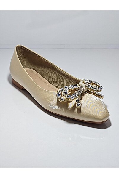 Cem Pekşen Vollex 30-405 Γυναικείες Πέτρινες Σατέν Μπαλαρίνες