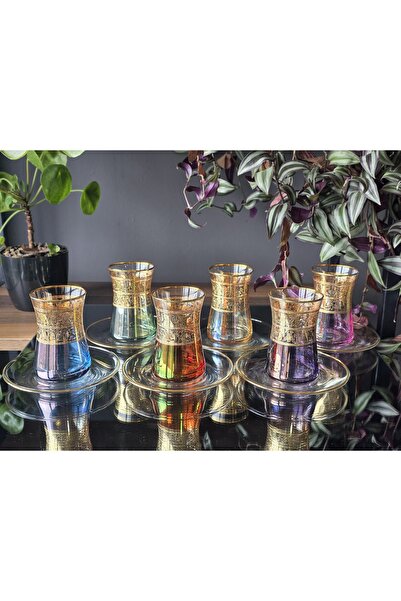 FERMATO ALDA KARIŞIK LÜSTERLİ 12 PARÇA ÇAY SETİ