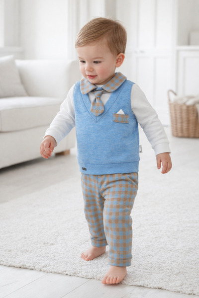 Babydola بدلة عطلة للأطفال الرضع من القطن الممشط عالي الجودة 13983