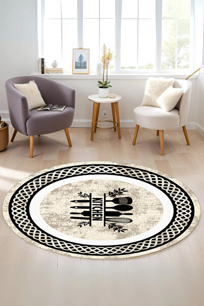 df home Mutfak Halısı Geometrik İskandinav Toz Tutmaz Dijital Baskı Yıkanabil...