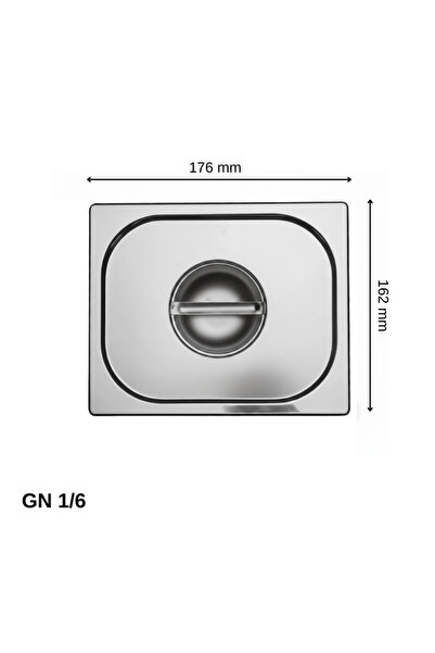 Üret Çelik ÜRET Standart Gastronom Küvet Kapağı GN 1/6 (17,6 × 16,2 cm)