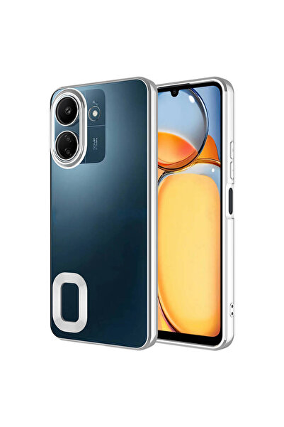 Giz Story حافظة Poco C65 مع غطاء حماية للكاميرا وشعار GZST Omega - فضي