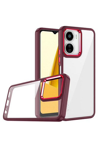 Giz Story غطاء حماية فيفو Y16 GZST فلورا - أحمر