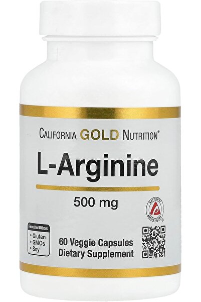 California Gold Nutrition إل-أرجينين، ٥٠٠ ملغ، ٦٠ كبسولة نباتية