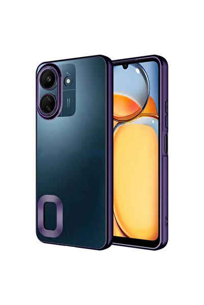 Giz Story حافظة Poco C65 مع غطاء حماية للكاميرا وشعار GZST Omega - أرجواني غامق