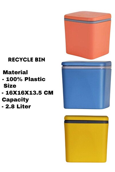 Mas Recycle Bin Set of 3 with Pedal