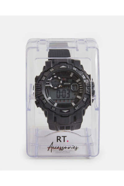 REDTAG ساعة رقمية متعددة الوظائف للأولاد باللون الأسود