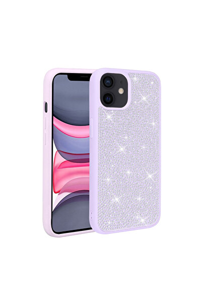 Giz Story حافظة GZST Ston بتصميم حجري لامع متوافق مع iPhone 11 - أرجواني