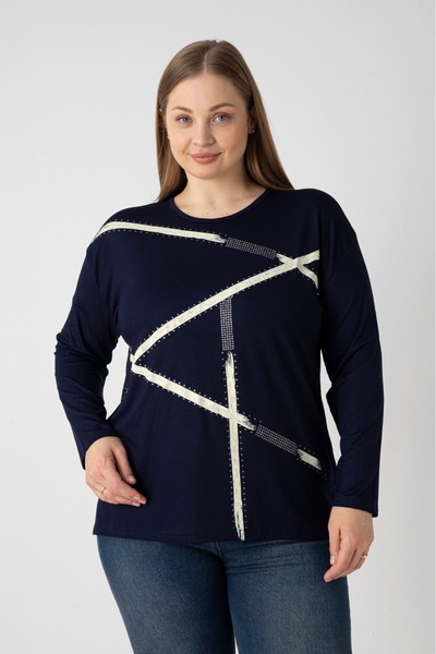 Orly More Viscose Fabric Mini Slit Plus Size Long Sleeve Collared Combed Cott...