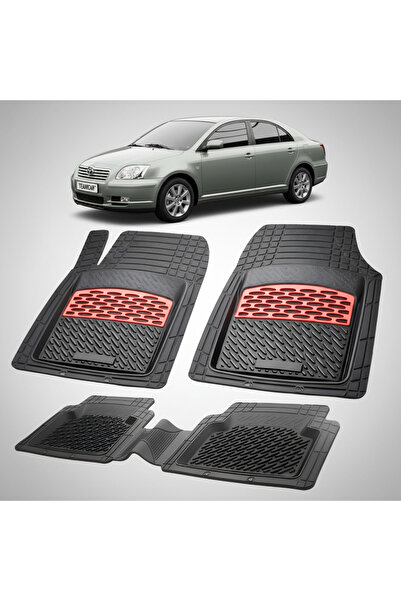 TEAMCAR Χαλάκια αυτοκινήτου συμβατά με Toyota Avensis T25 (2003-2009) Κόκκινο
