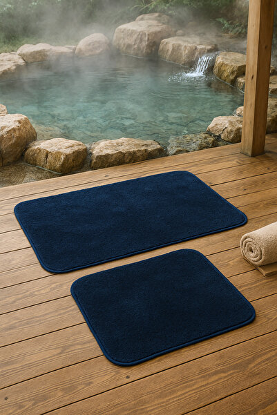 ARVESA Lüks Peluş 2'li Banyo Paspas Takımı - Kaymaz Tabanlı Yumuşak Dokulu