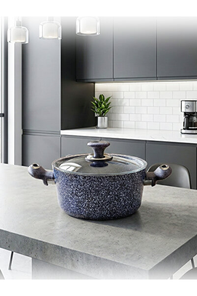 Hascevher Lavilla Prime Granit 20X10 cm Pot with Glass Lid 2.2 mm