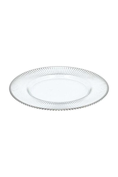 LA MESA Silver Glass Charger Plate 13"