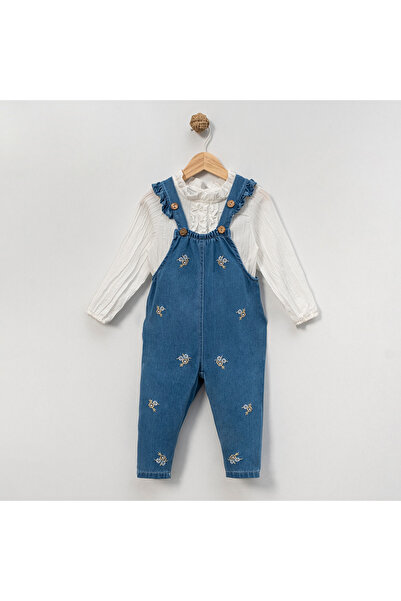 Overdo Girls' 1-4 Years Old Shirt with Embroidered Salopet