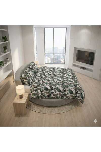 Arma Concept Set cuvertură de pilota cu model frunze, pentru pat dublu și 4 h...