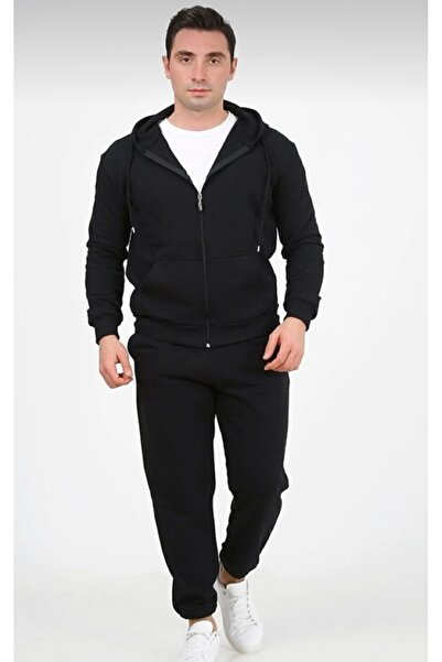 Always AKY Ανδρικό σετ φόρμας με κουκούλα και φερμουάρ, χοντρό χειμερινό over...