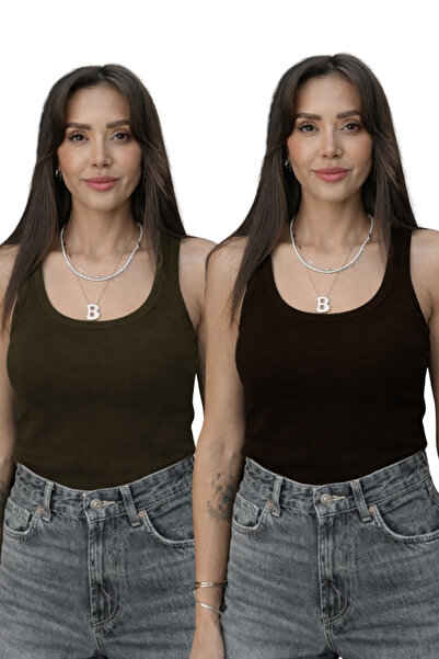 YAKAMEL Women's 2-Piece Khaki and Brown Terry Fleece Thick Strap Flexible Tan...