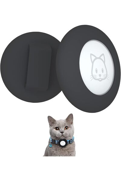 simple things Cat Collar with AirTag Holder, Bell and Safety Clip - 3/8 Inch ...