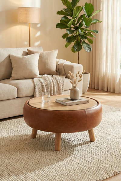 Zem İrina Sandıklı Mekanizmalı Orta Sehpa/Bench, Taba