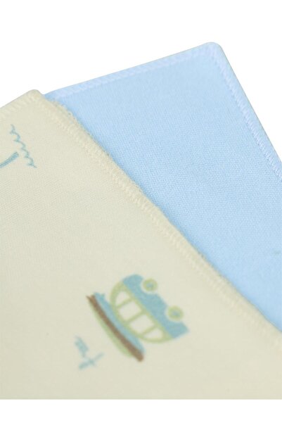 Civil Baby Baskılı (20*20) 10 Lu Ağız Bezi ve Mendili - Mavi Standart