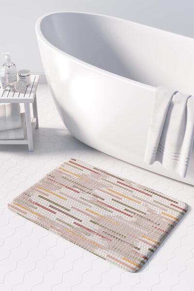Monnhein Microfiber Bath Mat, Non-Slip Base, Machine Washable, Seri_Sonu (50X80)