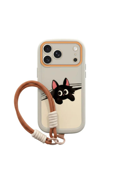 Zebana iPhone 17 Pro Max Uyumlu Kılıf El Bilekli Cat and Puppy Silikon Kılıf