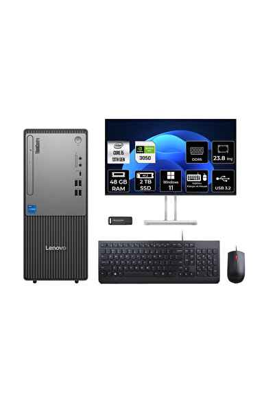 LENOVO ThinkCentre Neo 50T G5 i5 13400 48GB 2TB SSD RTX3050/6GB W11H Masaüstü Bilgisayar + 23.8"