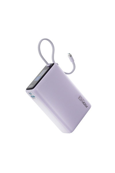 Promate Titan-35W 20,000mAh Power Bank with Built-in USB-C Cable 35W PD Fast ...