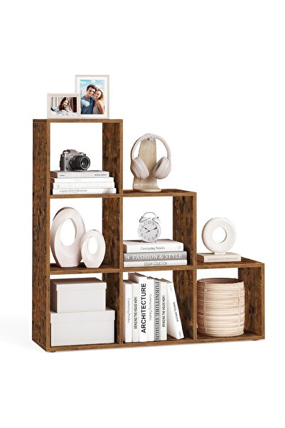 Mahmayi وحدة تخزين خشبية من VASAGLE بستة مكعبات بتصميم درج - خزانة كتب قائمة ...