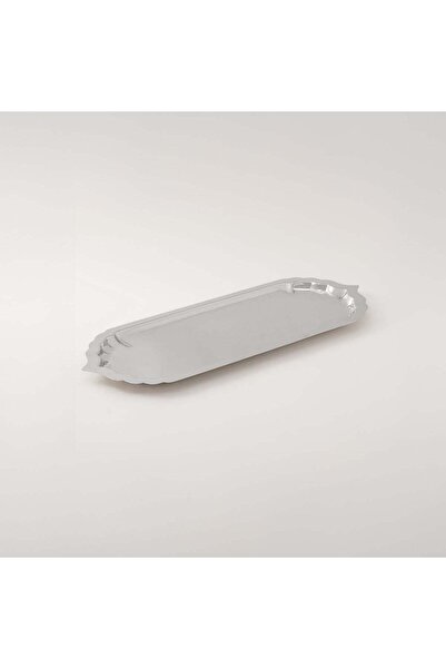 LA MESA Metal Silver Serving Tray 30*12.5*1.5Cm, Silver