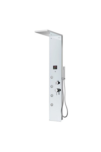 Milano Luxe River Shower Panel, 1400x220mm Glass & PVC Shower System with Han...