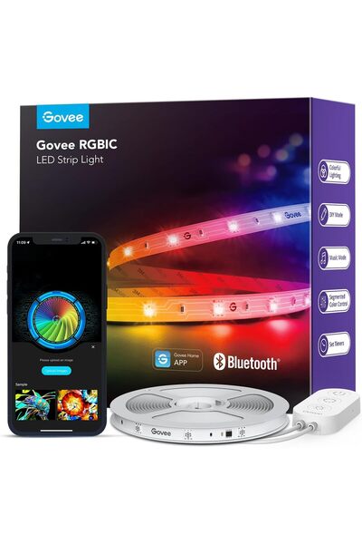 Govee RGBIC LED Light Strip, Smart Lights 16.4ft for Bedroom, Bluetooth App C...