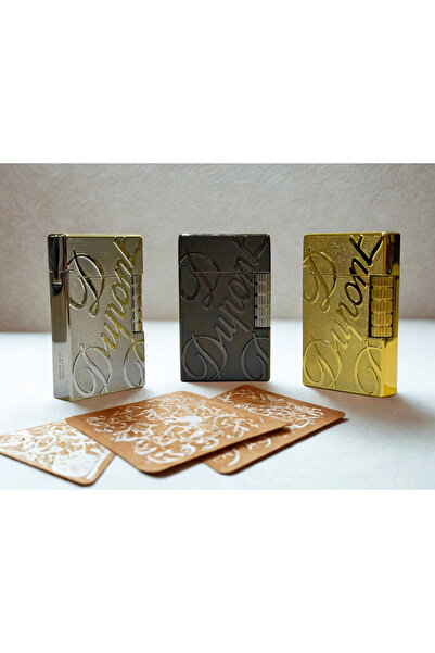 Saatistan Siyah Yazı Dokulu Metal Çakmak, Lux Lighter Klasik Alevli Tarz