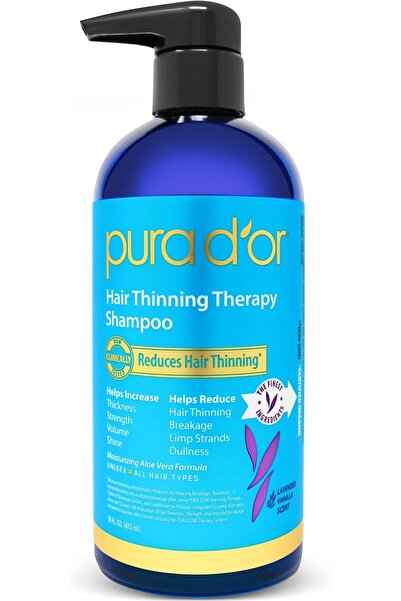 Pura D'or Biotin Shampoo for Thinning Hair Vanilla Lavender (16 oz)